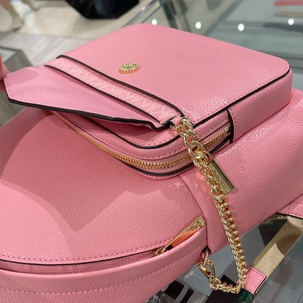 MICHAEL KORS Maisie Medium Pebbled Leather 2-in-1 Backpack Carnation NWT